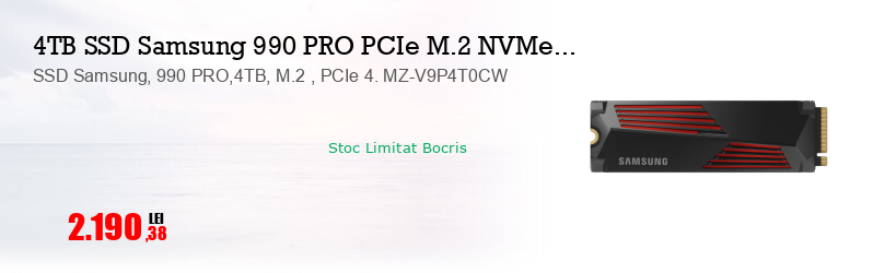 SSD Samsung, 990 PRO,4TB, M.2 , PCIe 4. MZ-V9P4T0CW