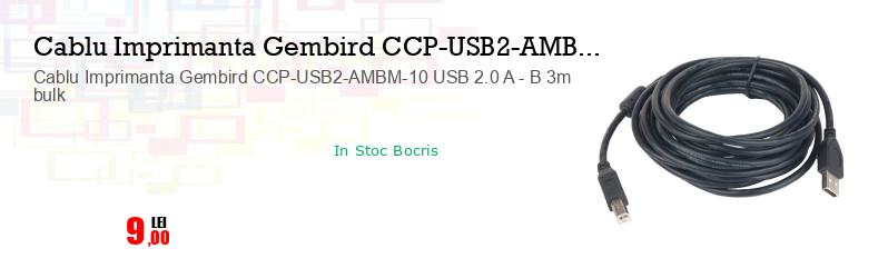 Cablu Imprimanta Gembird CCP-USB2-AMBM-10 USB 2.0 A - B 3m bulk