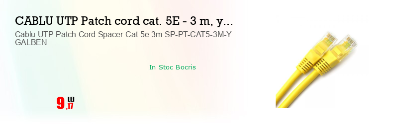 Cablu UTP Patch Cord Spacer Cat 5e 3m SP-PT-CAT5-3M-Y GALBEN