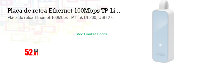 Placa de retea Ethernet 100Mbps TP-Link UE200, USB 2.0