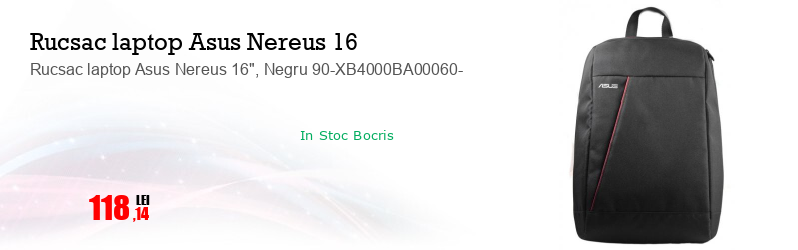 Rucsac laptop Asus Nereus 16", Negru 90-XB4000BA00060-