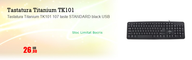 Tastatura Titanium TK101 107 taste STANDARD black USB