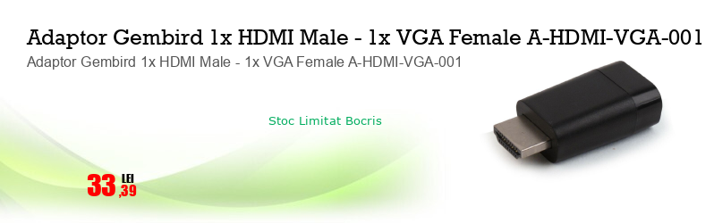 Adaptor Gembird 1x HDMI Male - 1x VGA Female A-HDMI-VGA-001