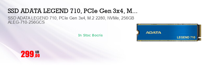 SSD ADATA LEGEND 710, PCIe Gen 3x4, M.2 2280, NVMe, 256GB ALEG-710-256GCS