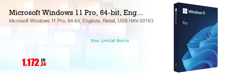 Microsoft Windows 11 Pro, 64-bit, Engleza, Retail, USB HAV-00163 