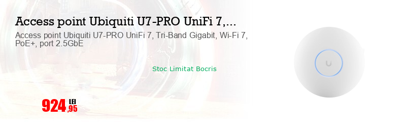 Access point Ubiquiti U7-PRO UniFi 7, Tri-Band Gigabit, Wi-Fi 7, PoE+, port 2.5GbE