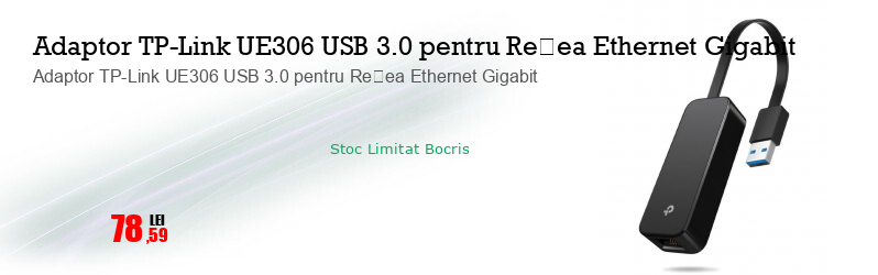 Adaptor TP-Link UE306 USB 3.0 pentru Rețea Ethernet Gigabit
