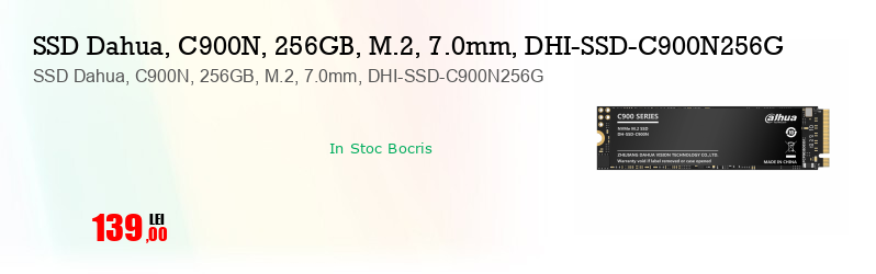 SSD Dahua, C900N, 256GB, M.2, 7.0mm, DHI-SSD-C900N256G