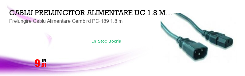Prelungire Cablu Alimentare Gembird PC-189 1.8 m