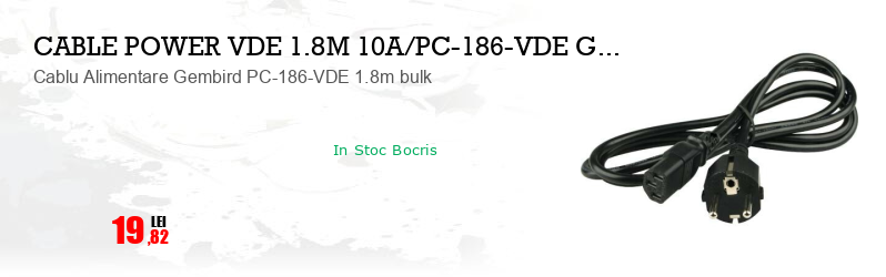 Cablu Alimentare Gembird PC-186-VDE 1.8m bulk