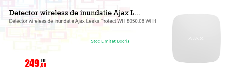 Detector wireless de inundatie Ajax Leaks Protect WH 8050.08.WH1 
