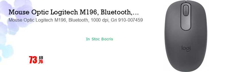 Mouse Optic Logitech M196, Bluetooth, 1000 dpi, Gri 910-007459