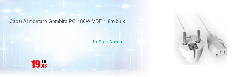Cablu Alimentare Gembird PC-186W-VDE 1.8m bulk