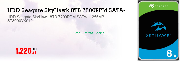 HDD Seagate SkyHawk 8TB 7200RPM SATA-III 256MB ST8000VX010  