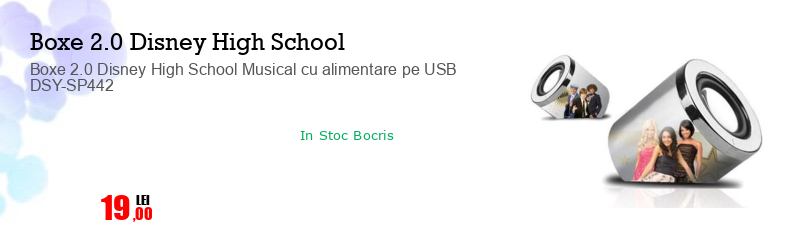 Boxe 2.0 Disney High School Musical cu alimentare pe USB DSY-SP442