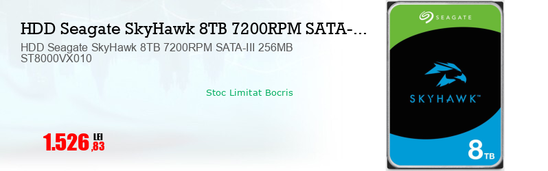 HDD Seagate SkyHawk 8TB 7200RPM SATA-III 256MB ST8000VX010  