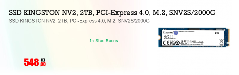 SSD KINGSTON NV2, 2TB, PCI-Express 4.0, M.2, SNV2S/2000G