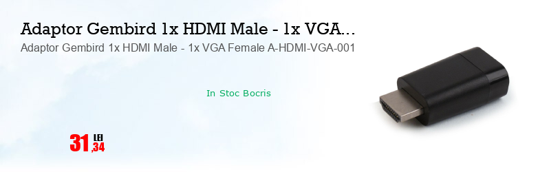 Adaptor Gembird 1x HDMI Male - 1x VGA Female A-HDMI-VGA-001