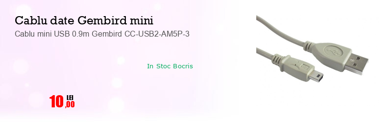 Cablu mini USB 0.9m Gembird CC-USB2-AM5P-3