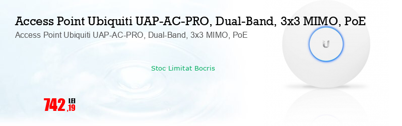 Access Point Ubiquiti UAP-AC-PRO, Dual-Band, 3x3 MIMO, PoE