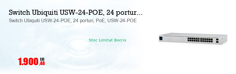 Switch Ubiquiti USW-24-POE, 24 porturi, PoE, USW-24-POE