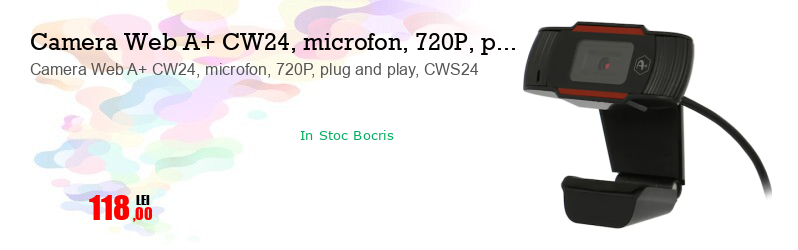 Camera Web A+ CW24, microfon, 720P, plug and play, CWS24