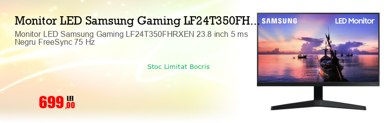 Monitor LED Samsung Gaming LF24T350FHRXEN 23.8 inch 5 ms Negru FreeSync 75 Hz 