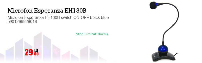 Microfon Esperanza EH130B switch ON-OFF black-blue 5901299929018 