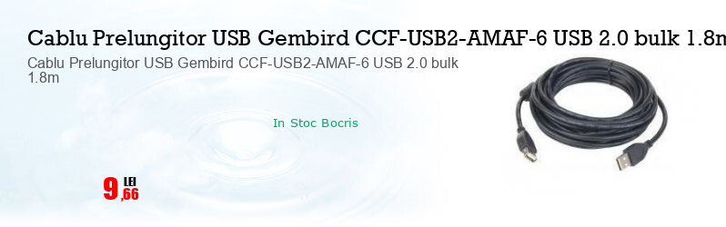 Cablu Prelungitor USB Gembird CCF-USB2-AMAF-6 USB 2.0 bulk 1.8m