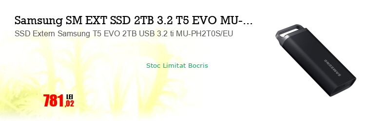 SSD Extern Samsung T5 EVO 2TB USB 3.2 ti MU-PH2T0S/EU