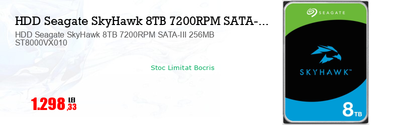 HDD Seagate SkyHawk 8TB 7200RPM SATA-III 256MB ST8000VX010  